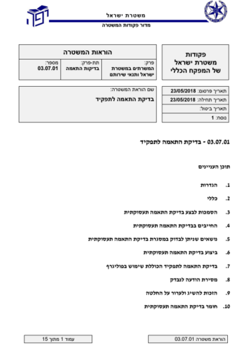 ערעור על פסילה לגיוס למשטרה |השגה על פסילת קב"ט משטרה | ערעור על  אי התאמה לגיוס למשטרה