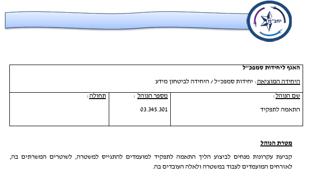 החזרת סיווג למשטרה | ערעור על החלטת יחב"מ | וועדת סמפכ"ל