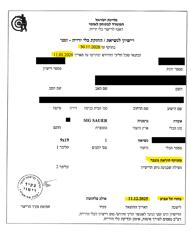 חידוש רישיון אקדח שפקע | חידוש רישיון נשק שפקע | חידוש רישיון נשק פג תוקף | עורך דין רישיון נשק | עורך דין חידוש רישיון נשק | אי חידוש רישיון נשק בזמן | אובדן תבחין הוראת מעבר | החזרת כלי ירייה מופקד | רישיון נשק פג תוקף | קטיעת רצף רישיון נשק | עו"ד נשק 48 שעות