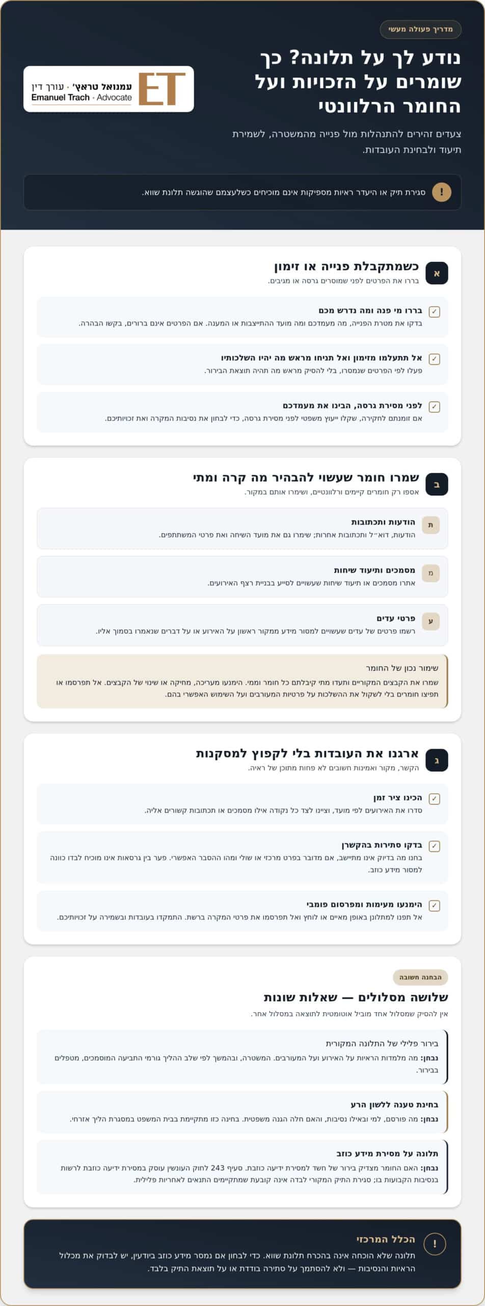 תלונת שווא: איך להתגונן משפטית ולשמור על השם הטוב